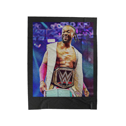 Kofi Kingston Wwe World Champion Velveteen Blanket