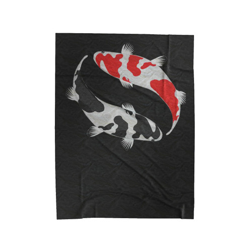 Koi Fish Yin And Yang Velveteen Blanket