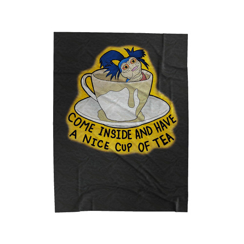 Labyrinth Worm Come Inside And Have A Nice Cup Of Tea Velveteen Blanket