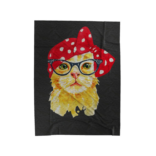 Lady Cat Velveteen Blanket