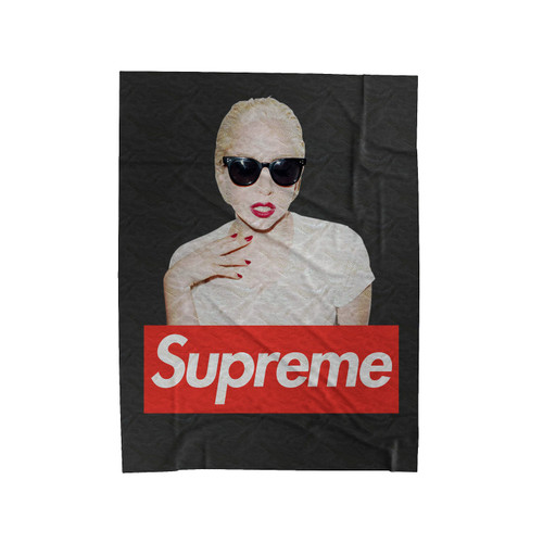 Lady Gaga Red Box Supreme Logo Velveteen Blanket