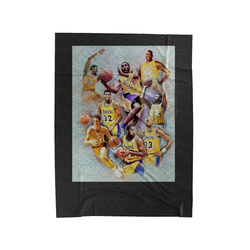 Laker Legends Los Angeles Laker Greats By Wishum Gregory Velveteen Blanket