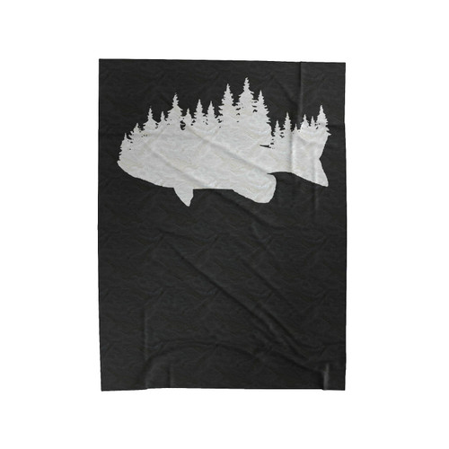Largemouth Bass Fishing Velveteen Blanket