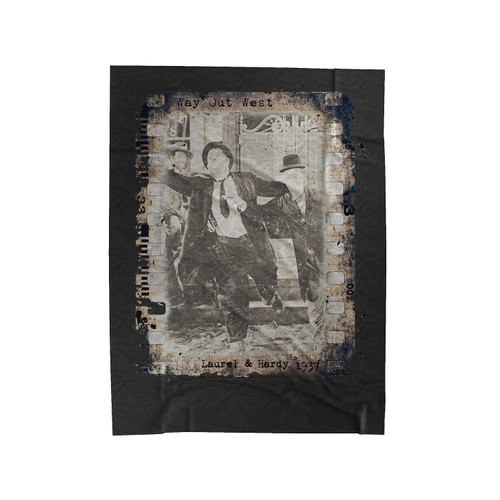Laurel & Hardy Retro Film Strip Way Out West Velveteen Blanket