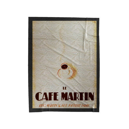 Le Cafe Martin 1 Velveteen Blanket