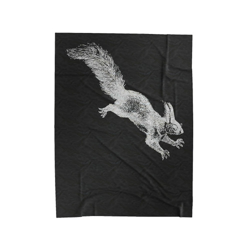 Leaping Forest Squirrel Velveteen Blanket