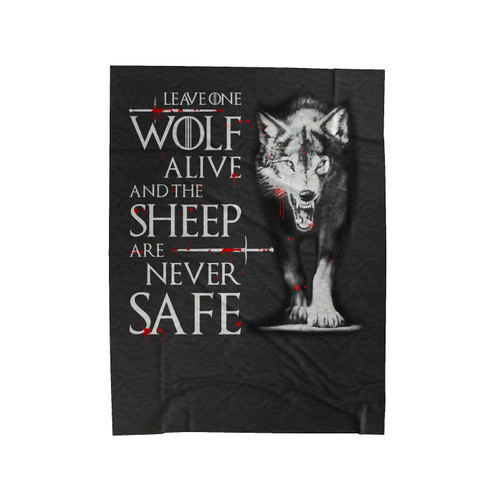 Leave One Wolf Game Of Thrones Arya Quote Velveteen Blanket