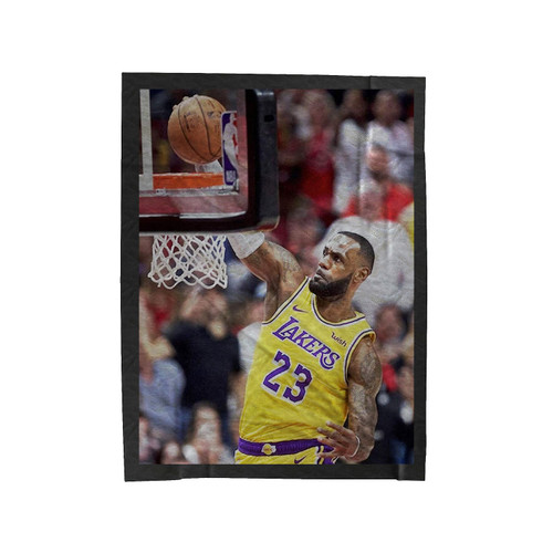 Lebron James Dunk N B A Los Angeles Lakers Velveteen Blanket