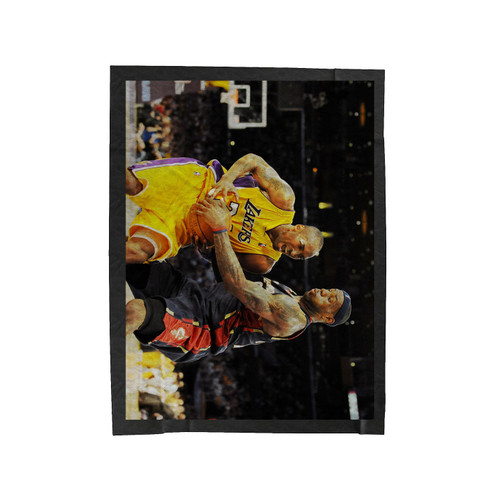 Lebron James Vs Kobe Bryant Velveteen Blanket