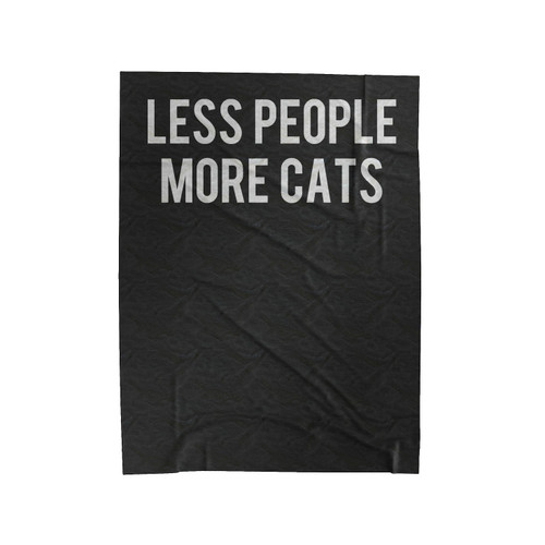 Less People More Cats Velveteen Blanket