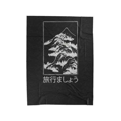 Let's Travel Fuji Japan Velveteen Blanket