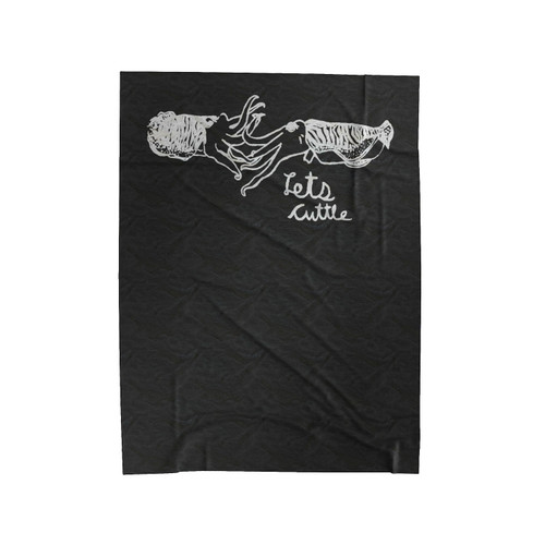 Lets Cuddle Pun Cuttlefish Marine Biology Velveteen Blanket