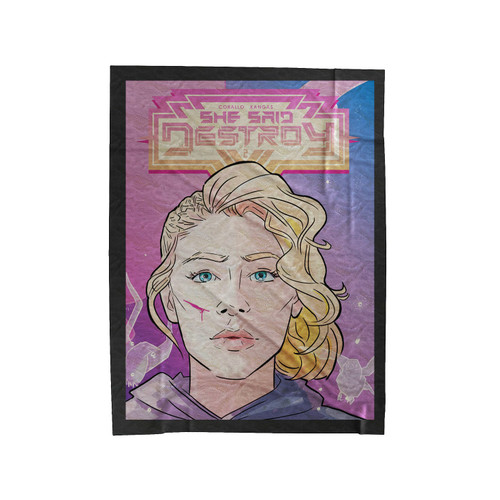 Liana Kangas She Said Destroy Velveteen Blanket