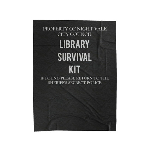 Library Survival Kit Welcome To Night Vale Velveteen Blanket