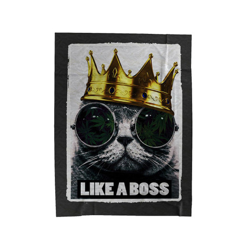 Like A Boss Cat Kitty Velveteen Blanket