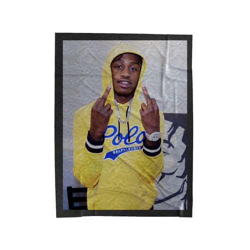 Lil Tjay Hip Hop Rap Middle Finger Velveteen Blanket