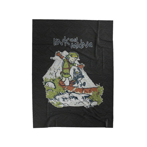 Link And Midna From The Legend Of Zelda In A Calvin And Hobbes Parody Velveteen Blanket