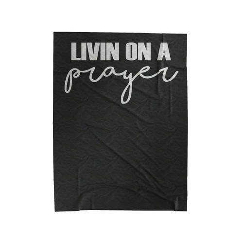 Livin On A Prayer Jesus 80's Band Velveteen Blanket