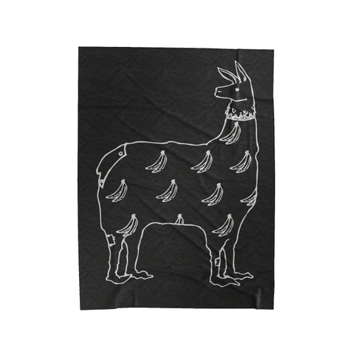 Llama In Banana Velveteen Blanket