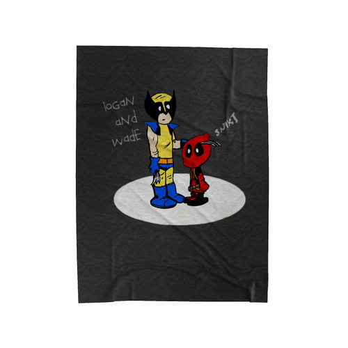 Logan And Wade Deadpool Vs X Men Velveteen Blanket
