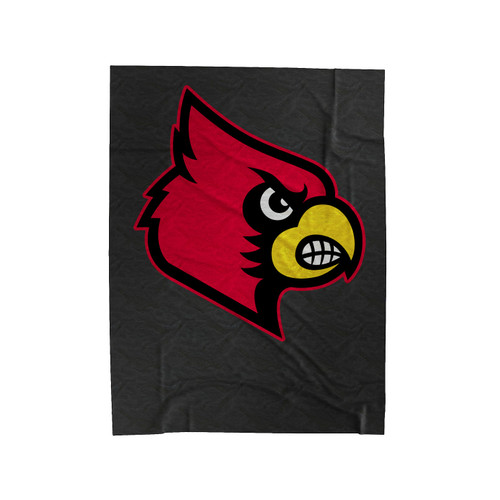 Louisville Cardinal Basketball Logo Velveteen Blanket