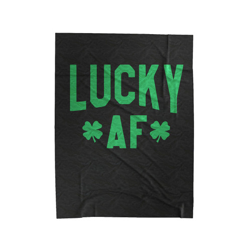 Lucky Af St Patricks Day Shamrock Velveteen Blanket