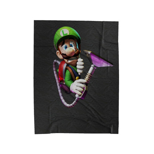 Luigi's Scared Face Velveteen Blanket