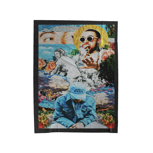 Mac Miller Collage Art Velveteen Blanket