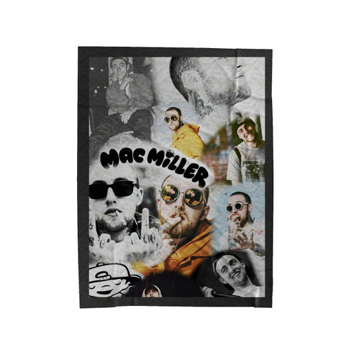 Mac Miller Round Sunglasses Collage Velveteen Blanket