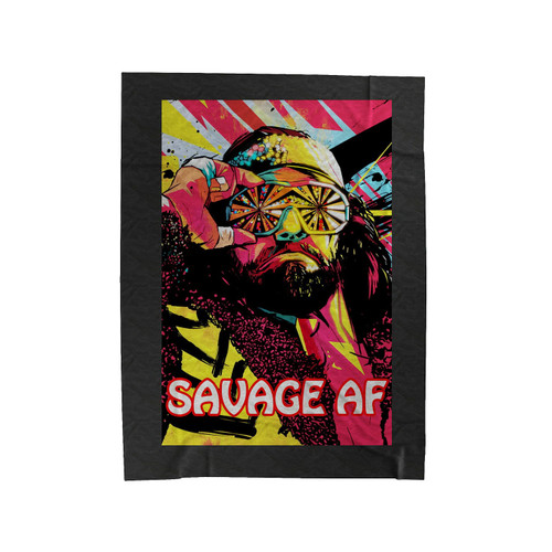 Macho Man Savage Af Retro Wwf 1990's Wrestling Velveteen Blanket