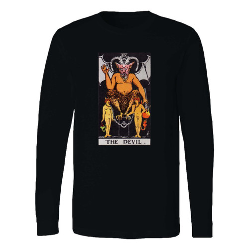 This classic fit the devil tarot card long sleeve shirt is casually elegant and very comfortable. With fine quality print to make one stand out, it's a perfect fit for every occasion.