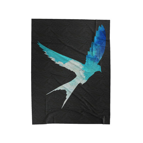 Magritte Surrealist Poetic Watercolor Velveteen Blanket