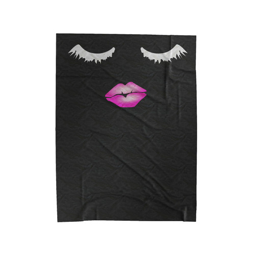 Makeup Eyelashes Lips Velveteen Blanket