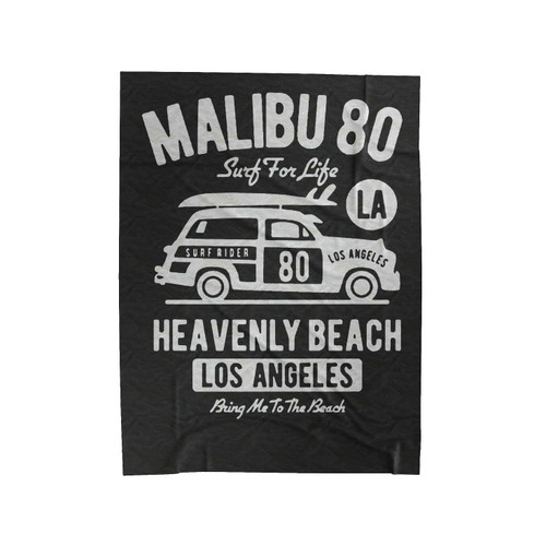 Malibu 80 Surf For Life Heavenly Beach Los Angeles Velveteen Blanket