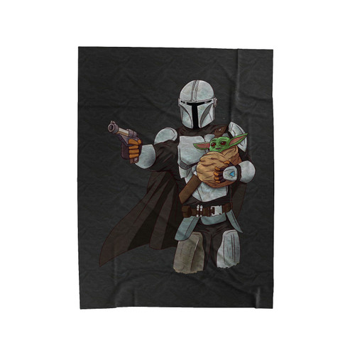 Mandalorian And Baby Yoda Star Wars Velveteen Blanket