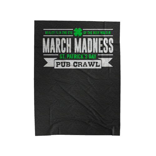 March Madness St. Patrick's Day Pub Crawl Velveteen Blanket