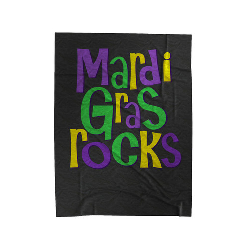 Mardi Gras Rocks Velveteen Blanket