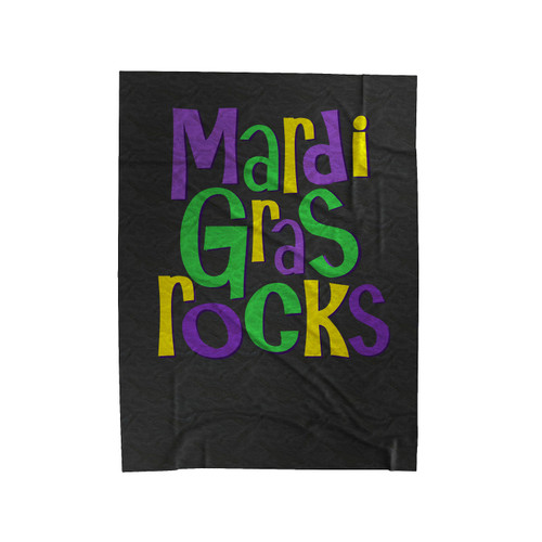 Mardi Gras Rocks Running Hiking Gym Sport Runner Yoga Funny Thanksgiving Christmas Funny Quotes Velveteen Blanket