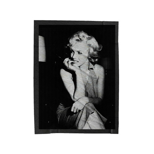 Marilyn Monroe Biting Nails Velveteen Blanket