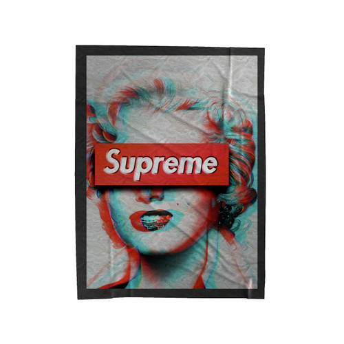 Marilyn Red Box Logo Velveteen Blanket