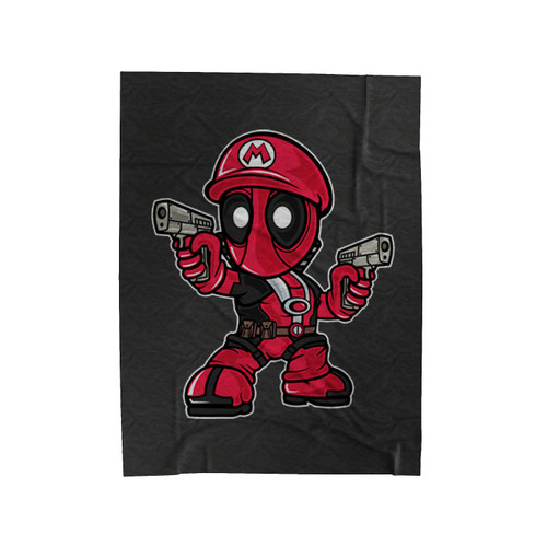 Mario Deadpool Shot Gun Velveteen Blanket