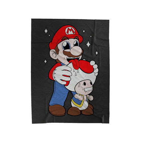 Mario Licking Toad Velveteen Blanket