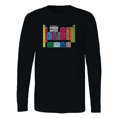 This classic fit the periodic table of horror long sleeve shirt is casually elegant and very comfortable. With fine quality print to make one stand out, it's a perfect fit for every occasion.