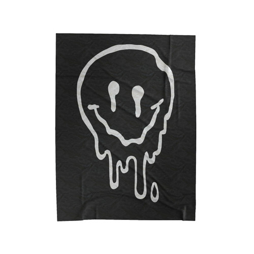 Melted Smiley Face Velveteen Blanket