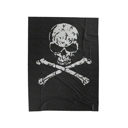 Men's Skull Tanktop White Distressed Skull Velveteen Blanket