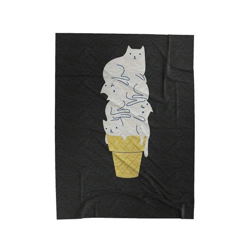 Meowlting Cat Ice Cream Funny Cat Lover Velveteen Blanket