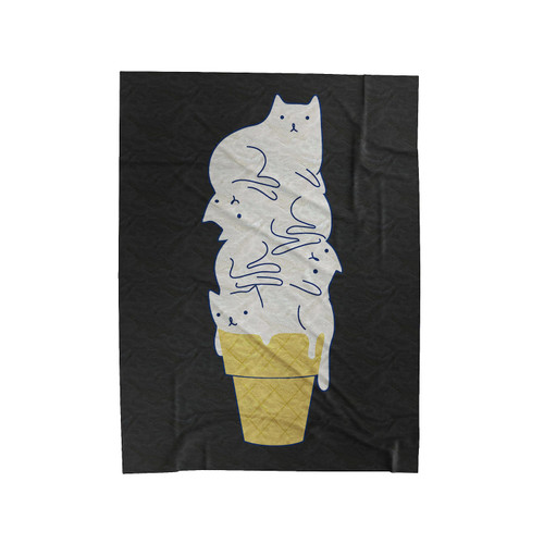 Meowlting Cat Ice Cream Funny Cat Lover Kitty Velveteen Blanket