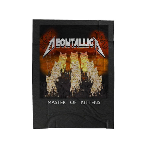 Meowtallica Master Of Kitties Velveteen Blanket