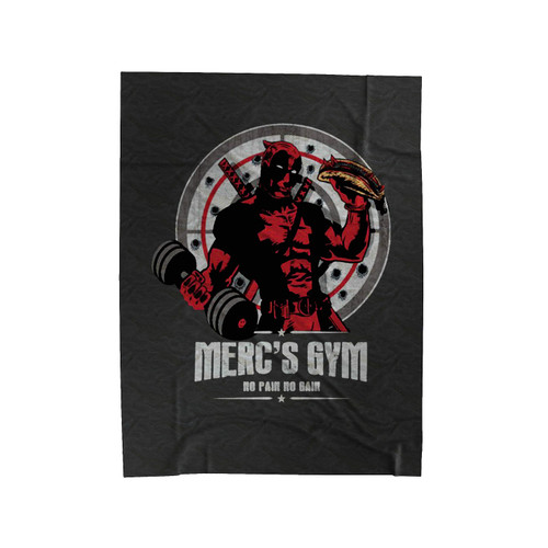 Mercs Gym Deadpool Funny Parody Velveteen Blanket