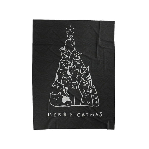 Merry Catmas Cat Lovers Velveteen Blanket
